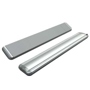 Mo-El Hot-Top Heatstrip 1350 Watt |Dimbaar | donkerstraler (middengolf) voor kantoor / serre / winkel / loods /  terras, Zilver aluminium coated